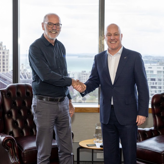 Mayor Wayne Brown and Christopher Luxon