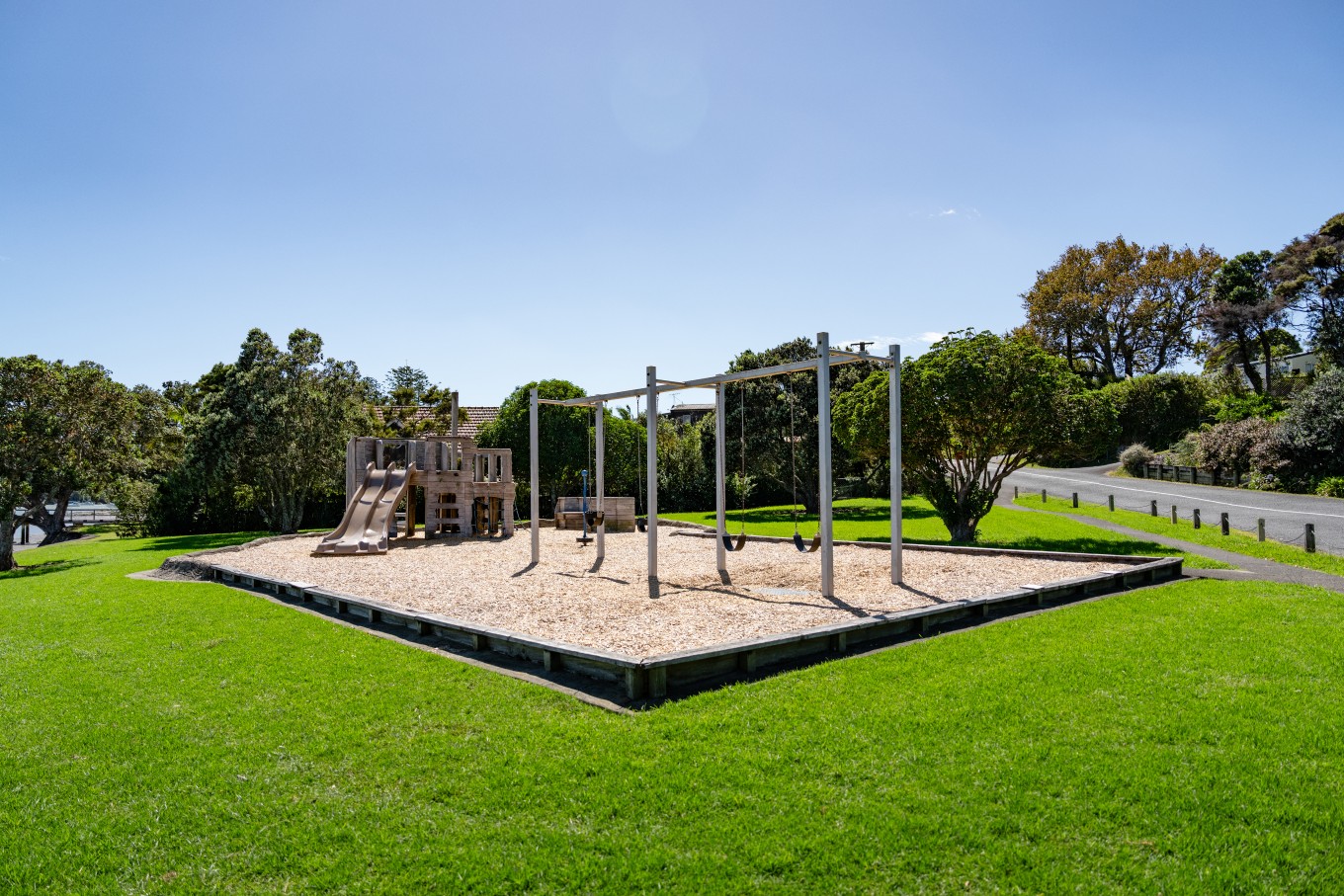 A playground on a sunny day.