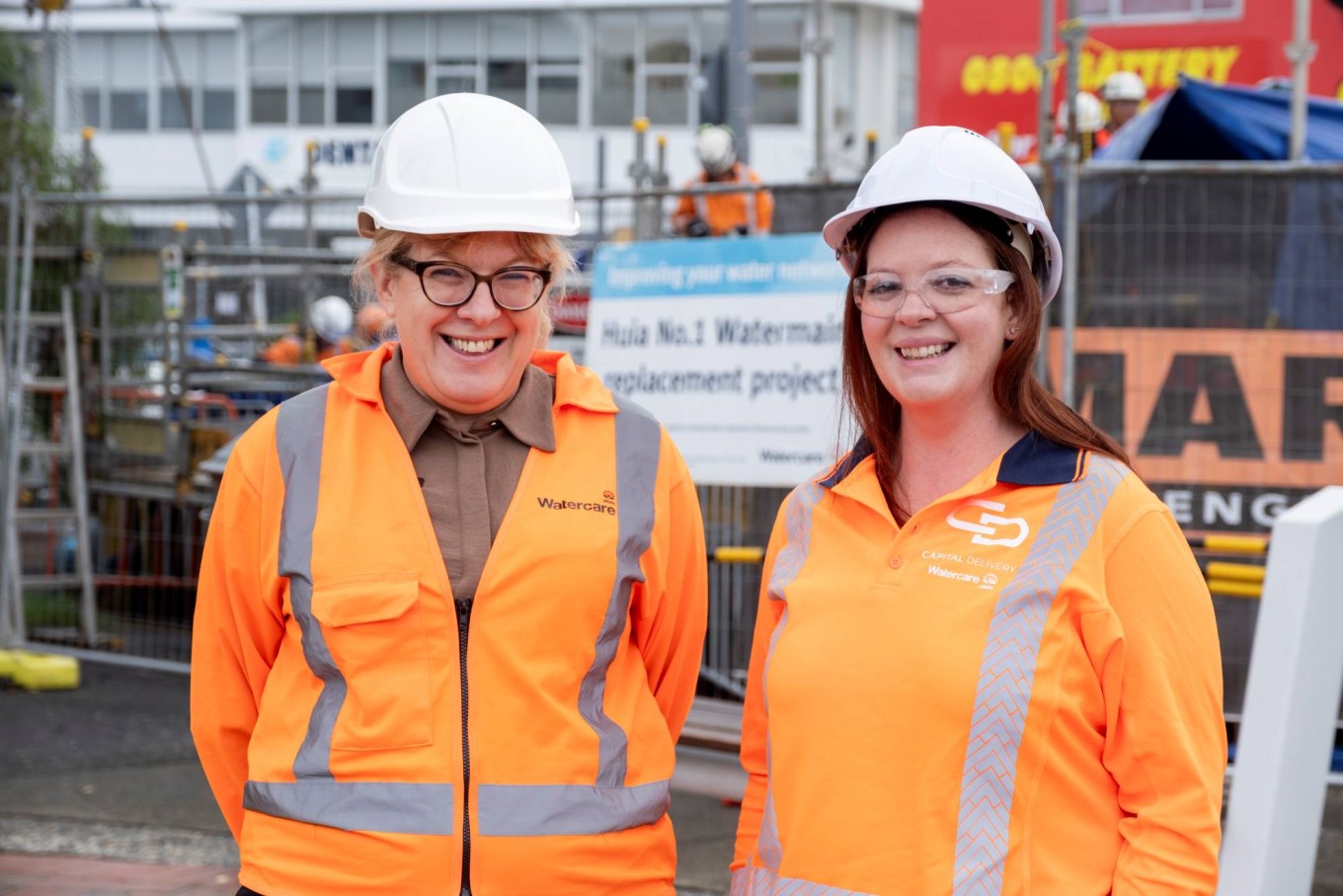 Watercare head of water Sharon Danks and Watercare capital delivery general manager Suzanne Lucas.