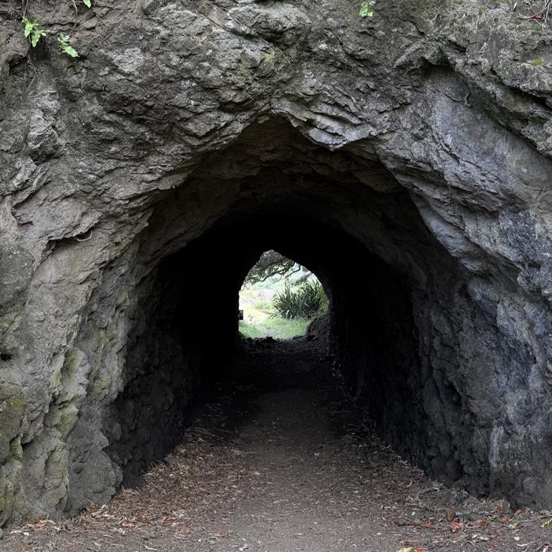 A rock tunnel. 