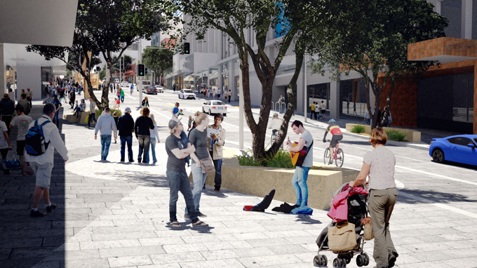 Proposed perspective from Elliot Street to Queen Street. Credit - Jasmax.jpg
