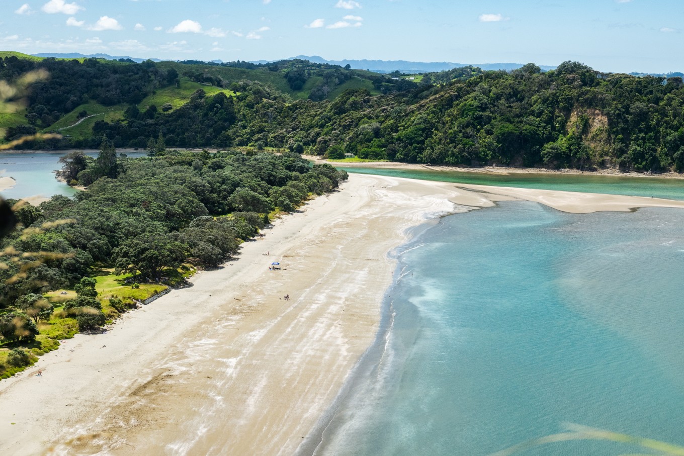 Overhead view of Wenderholm Beach