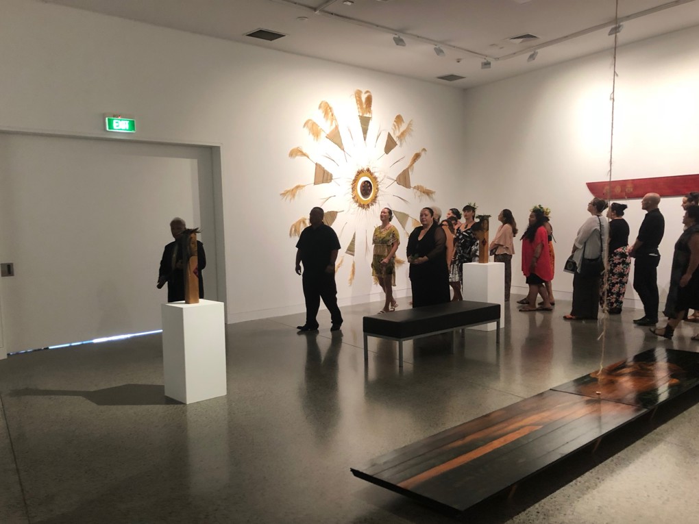 Powhiri at the Te Kopu exhibition at the Māngere Arts Centre