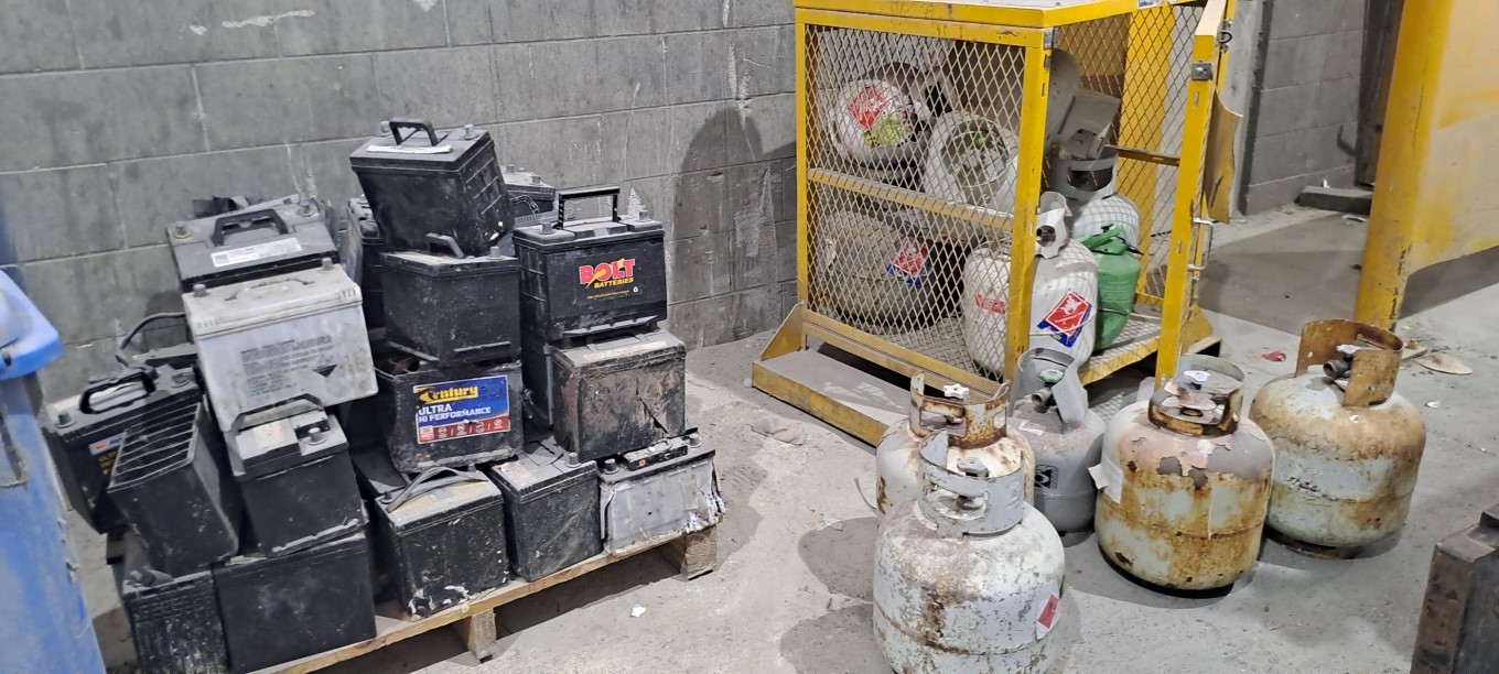 Collection of gas tanks burnt.