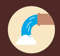 graphic illustration  of water coming out of a pipe