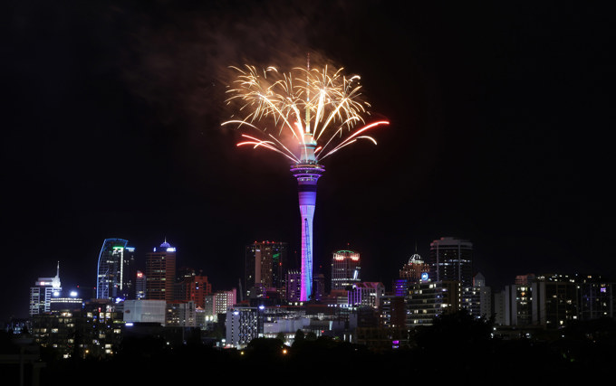 NYE fireworks from the SkyTower in 2019