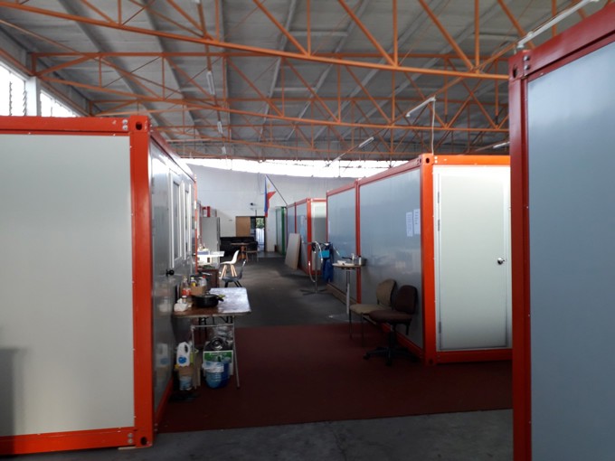 Cubicles inside building
