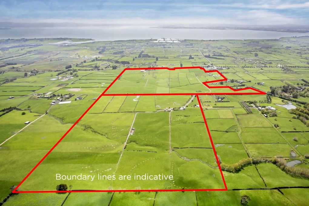 An outlined land marker for where a new local cemetry will be built