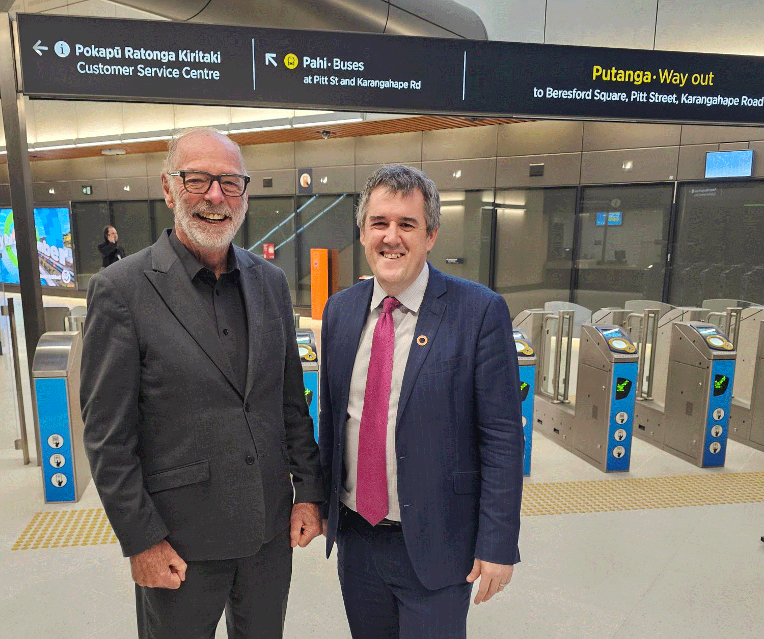 Mayor of Auckland Wayne Brown and Minister of Transport Chris Bishop.