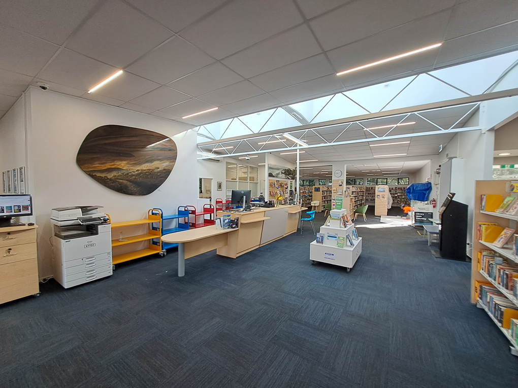 The interior of a local library