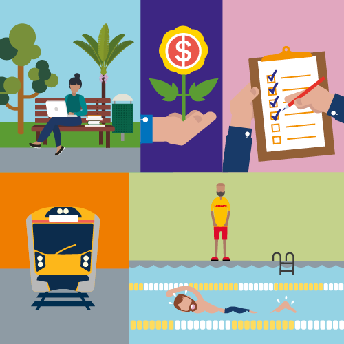 A collection of cartoon images. 