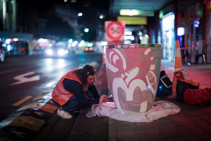 K Road bins go from dull to dazzling (2)