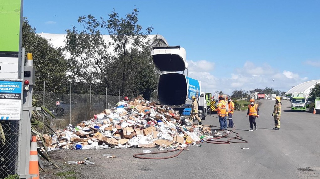 Lockdown no dampener for recycling truck fires