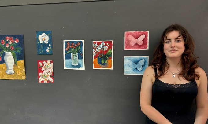 A young woman exploring her creativity