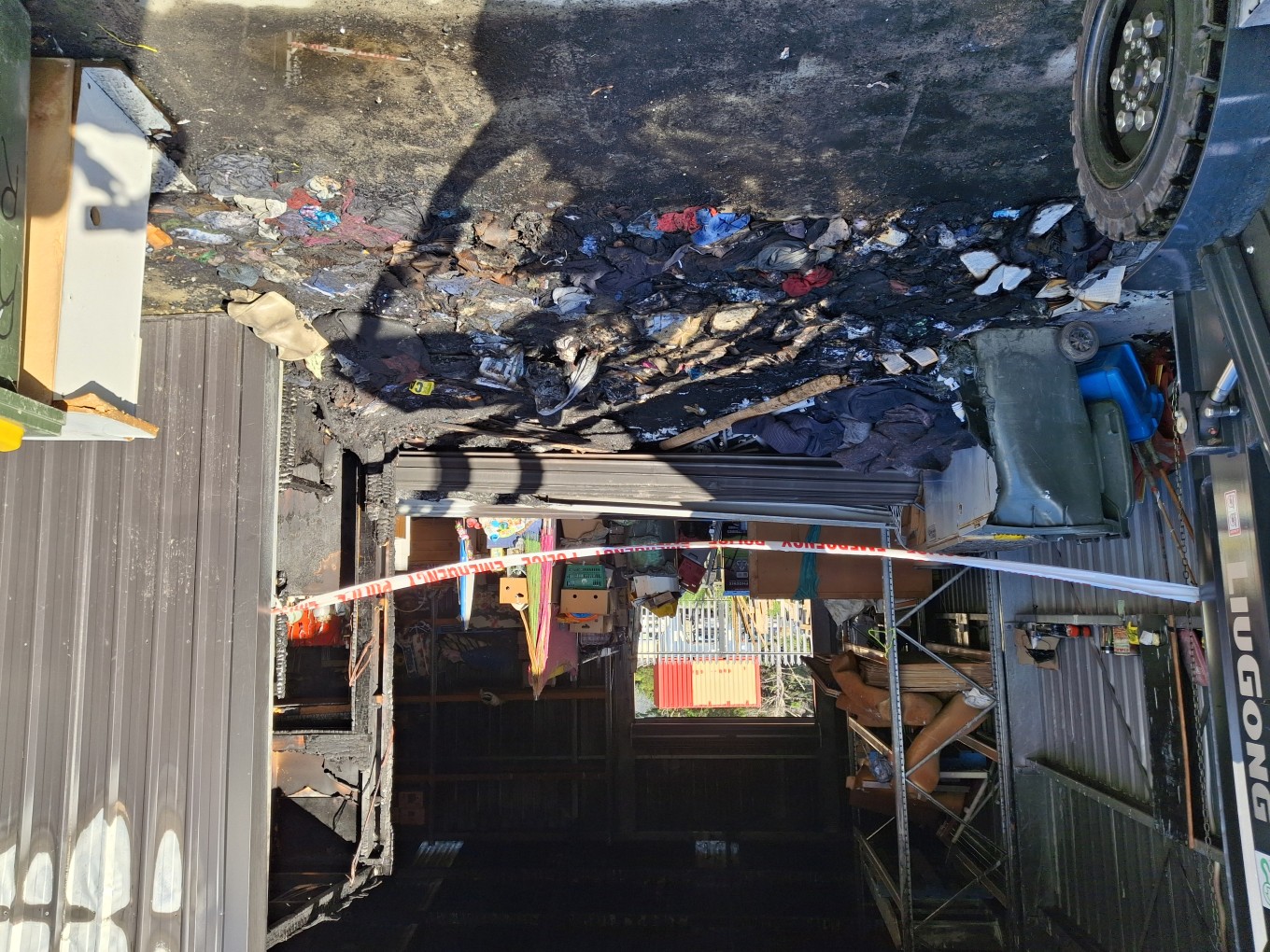 Fire damaged facility. 