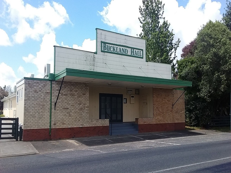Exterior of Bucklands Hall, a brick heritage building in Pukekohe