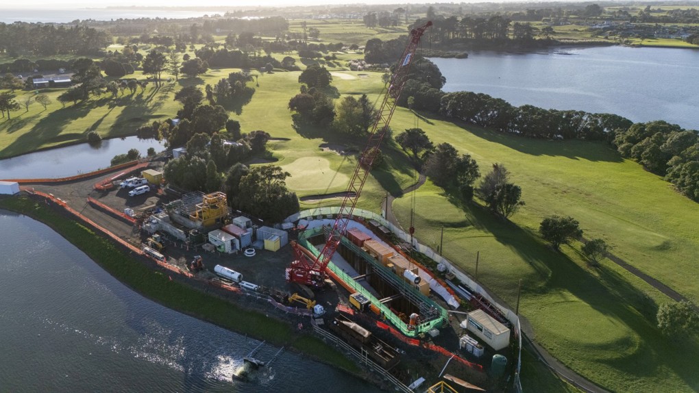 Birds Eye view of the launch site at Clarks Beach Golf Club