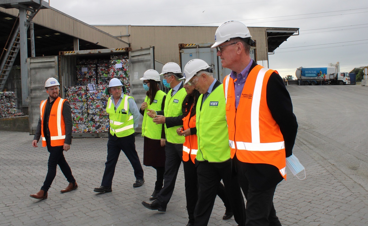 Group visiting recycling facility