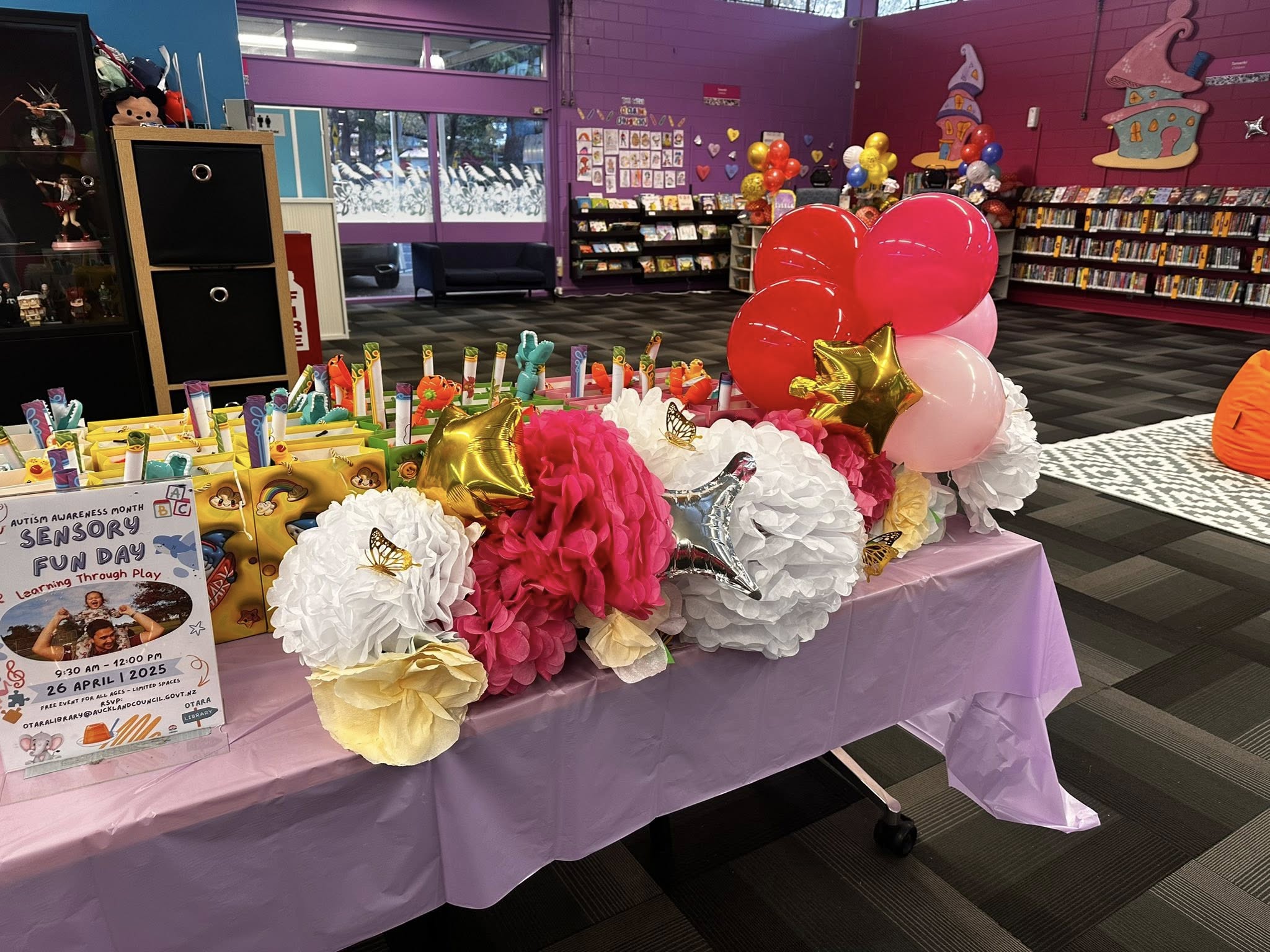 Table laid out at Sensory Fun Day. 
