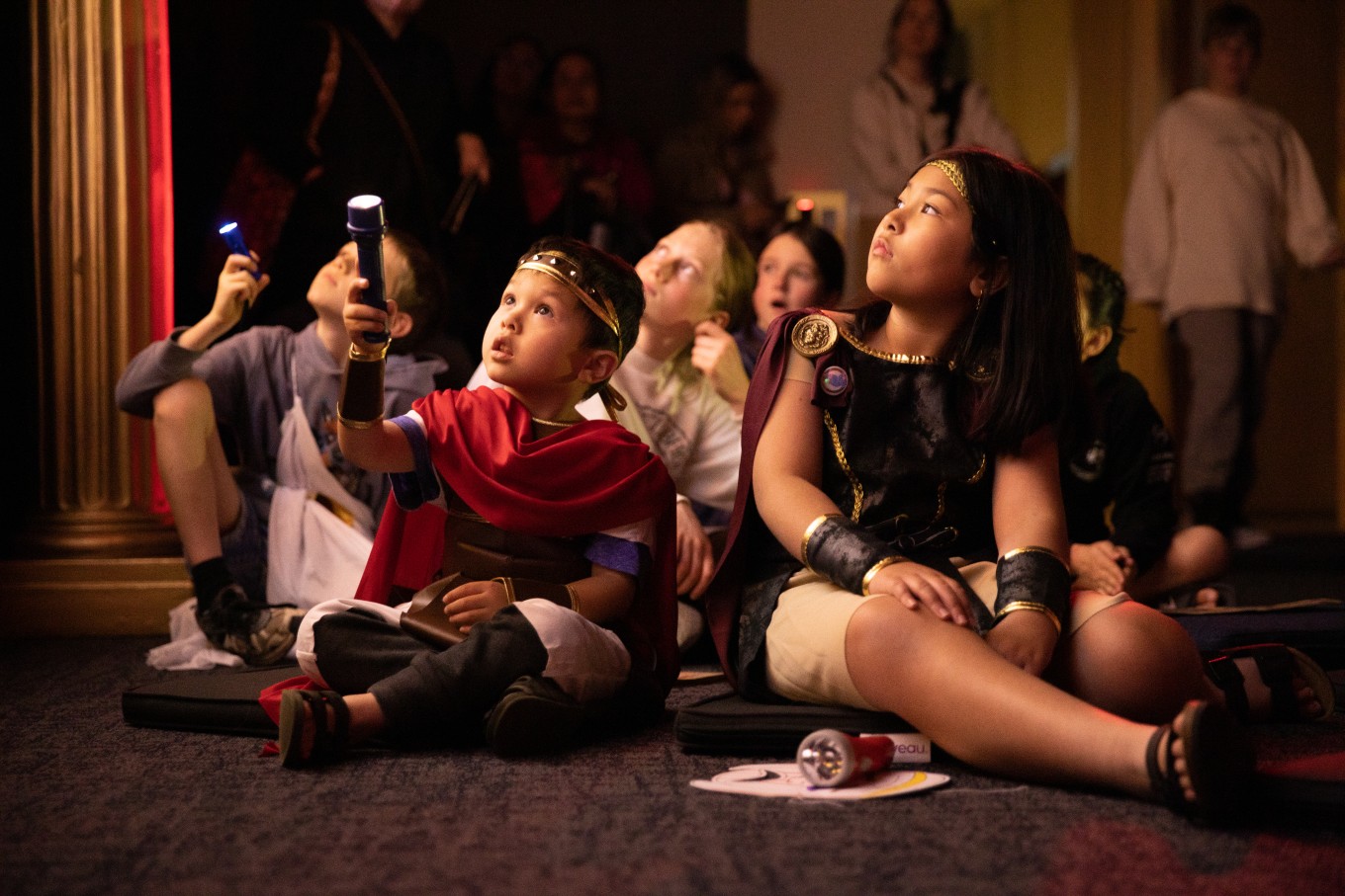 Children attending the Night at the Museum event. 