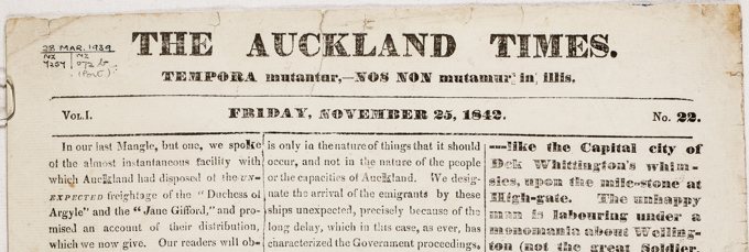Digitising Auckland's earliest newspapers