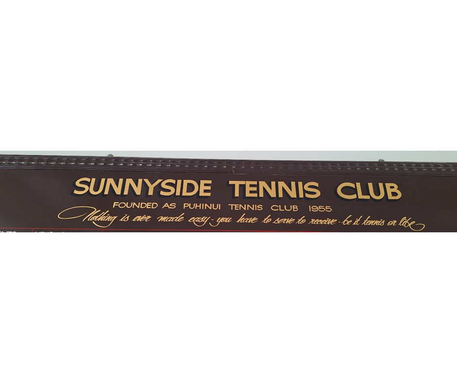 Sunnyside Tennis Club signage.