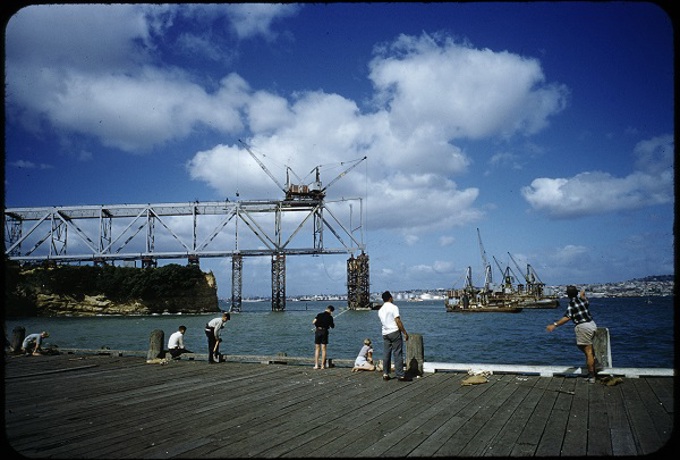 Harbour bridge under construction