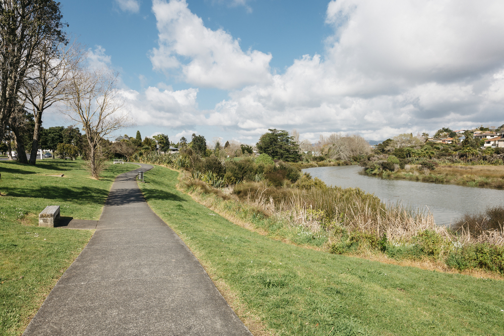A footpath by a local river. 