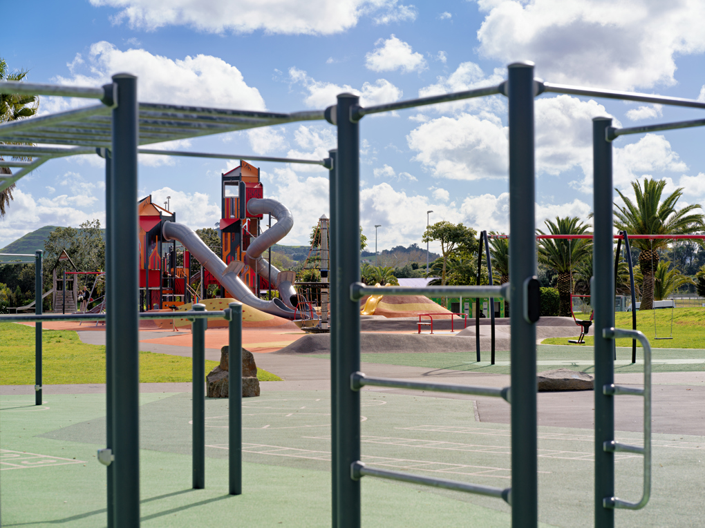 Monkey bars at a community park
