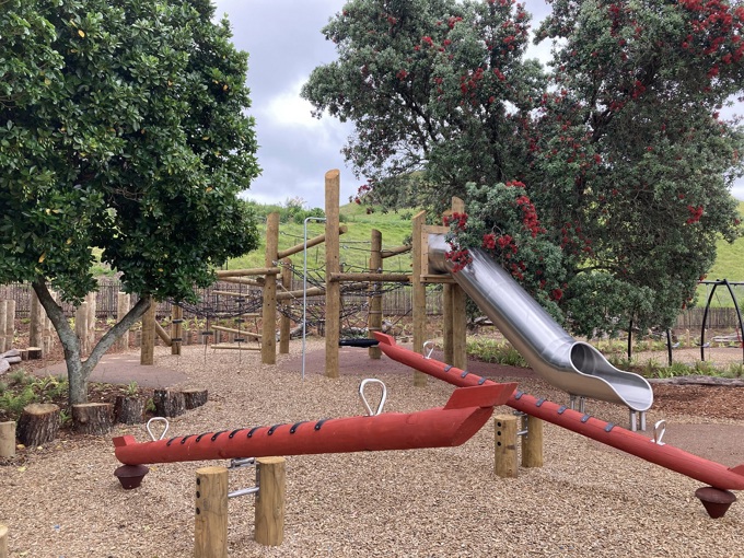 Waka See Saws Are Part Of The Māra Hupara In The Tūpuna Maunga Authority's New Whānau Ātea At The Foot Of Te Pane O Mataoho Te Ara Pueru Māngere Mountain