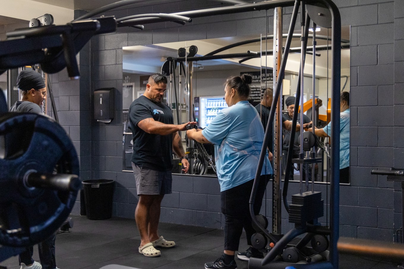 Diabetes patients working out at gym.