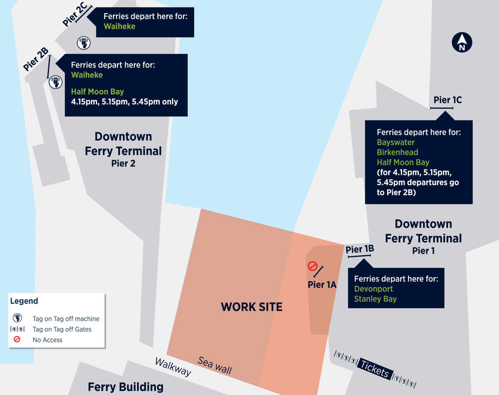 Quay Street Ferry Terminal Building seawall repair underway