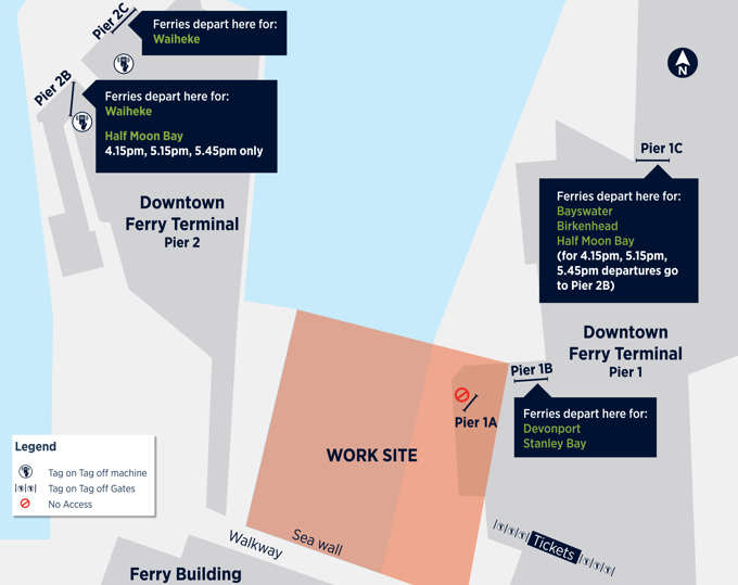 Quay Street Ferry Terminal Building seawall repair underway