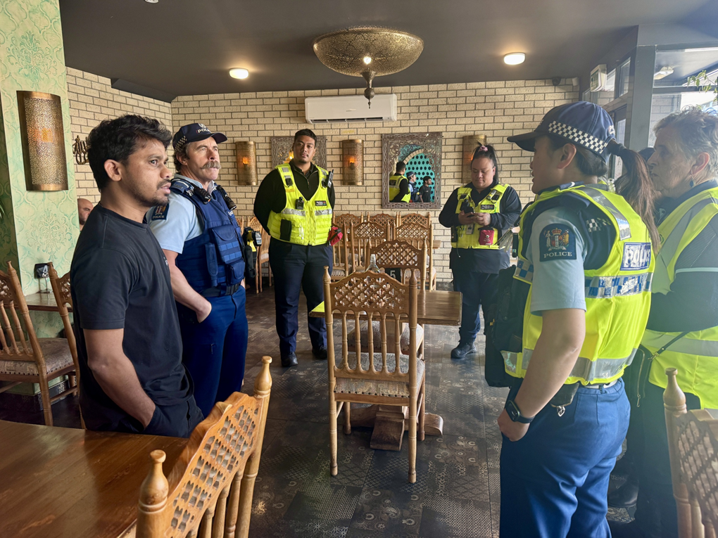 Police at a local restaraunt