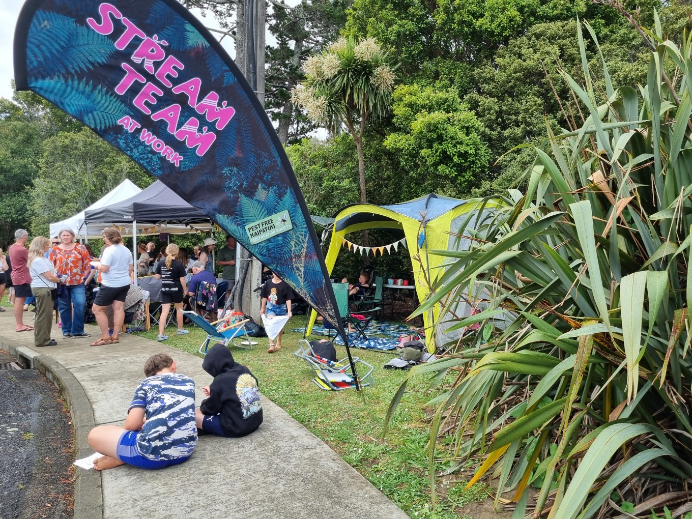 A community event set up. 