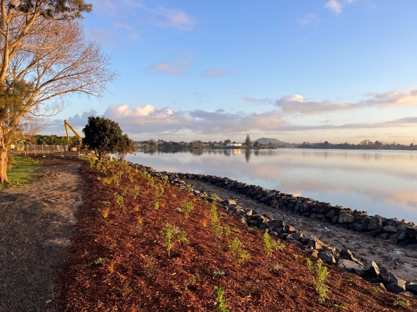 A floodbank meant to prevent landslips.