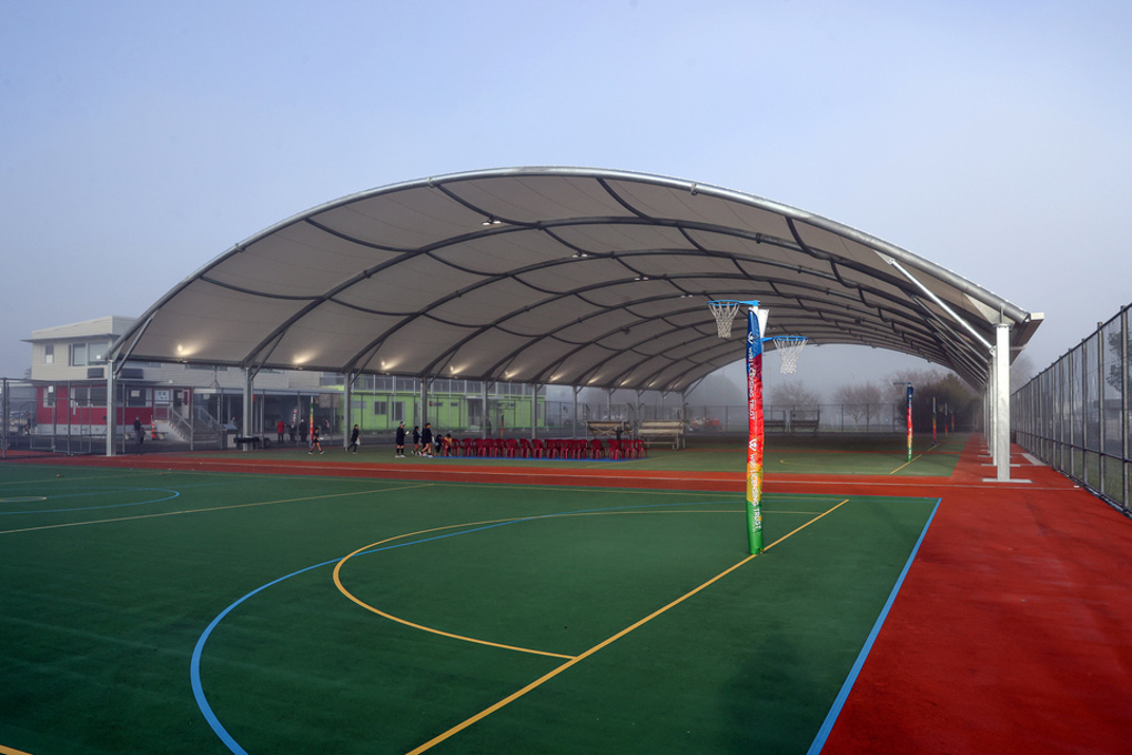 Local sporting organisers setting up a sporting field