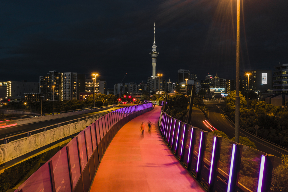 Te Ara I Whiti lights up at night for Diwali.