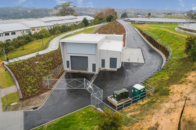 Newly completed reservoir pump station in Albany.