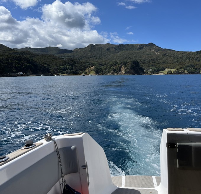 Boat heading towards Aotea island