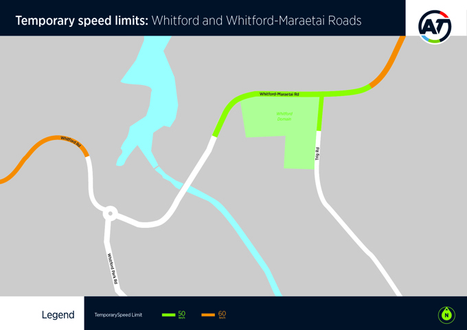 Temporary speed limit restrictions on Whitford Road and Whitford-Maraetai Road (1)