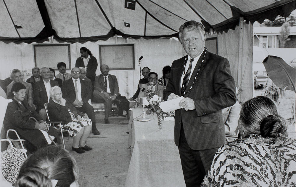 A historical image of Sir Barry Curtis.