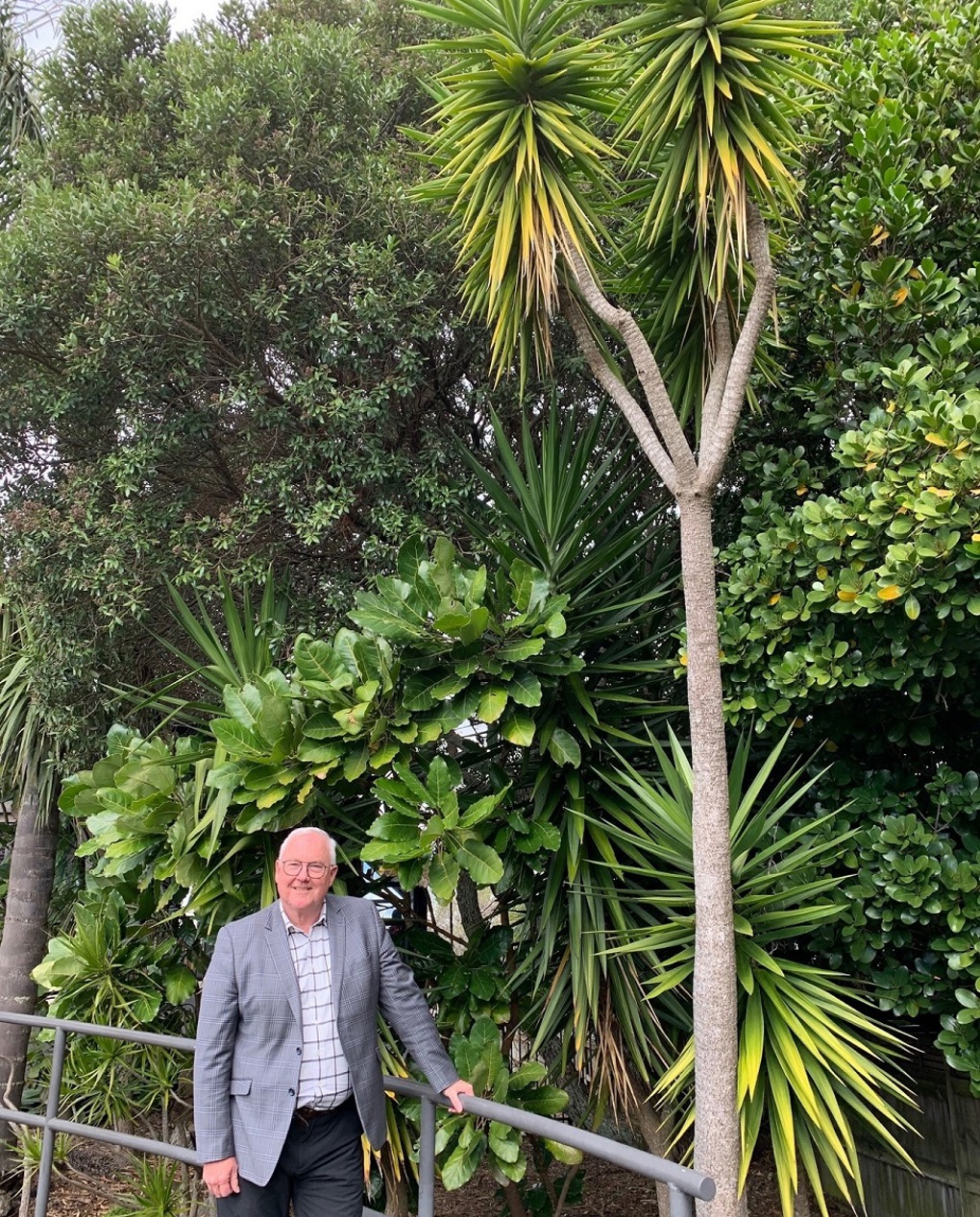 Scott Milne enjoying the greenery provided by large tree's in the local board area