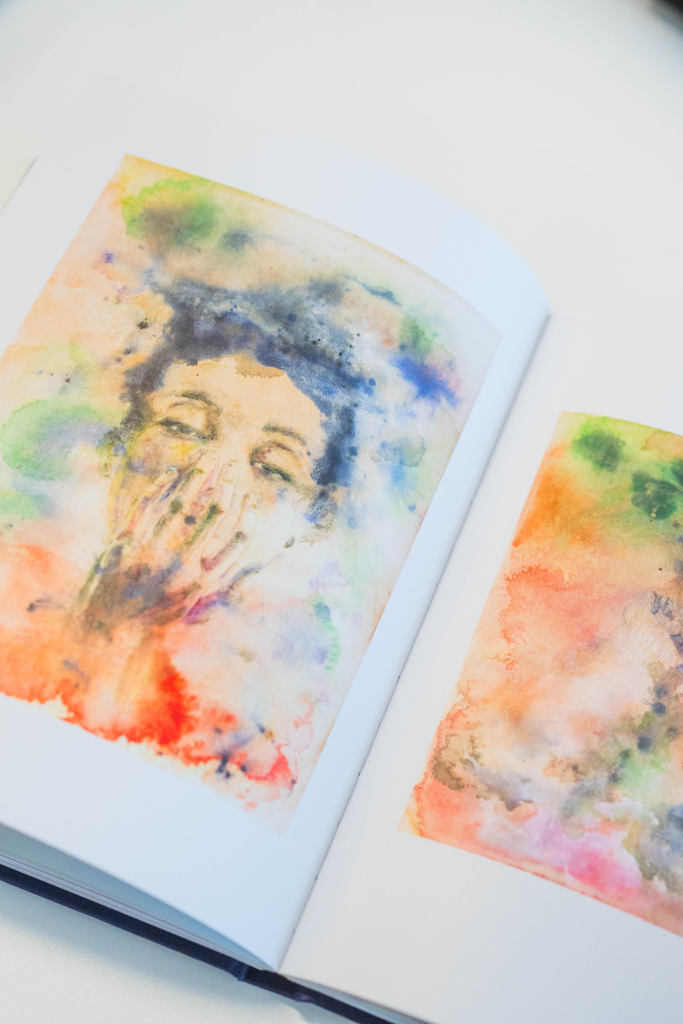 A book with artwork in it. 