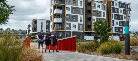 Northcote Intermediate Students In Te Ara Awataha Greenway Bridge image 2