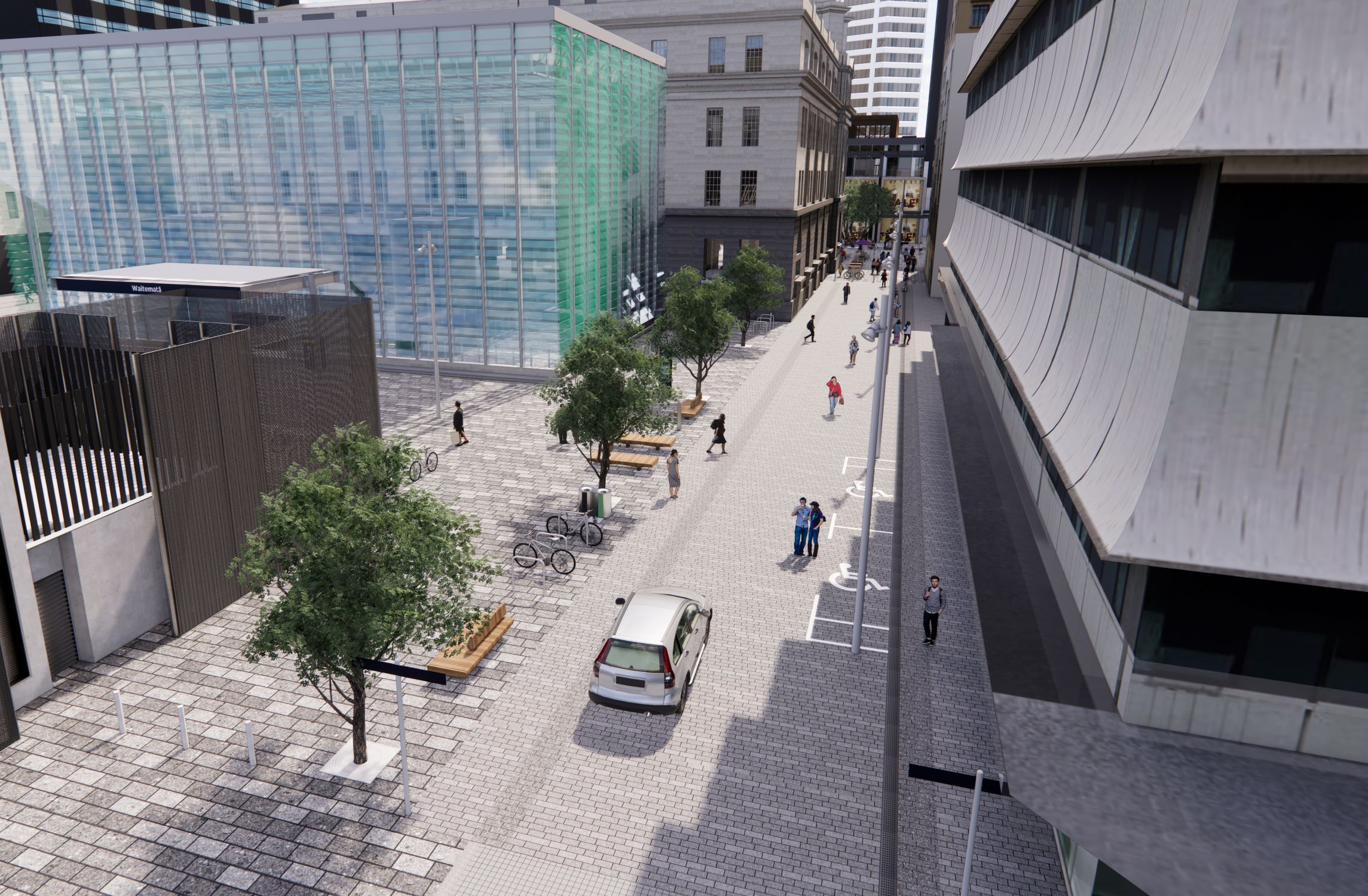 Render of Tyler St in Britomart. 