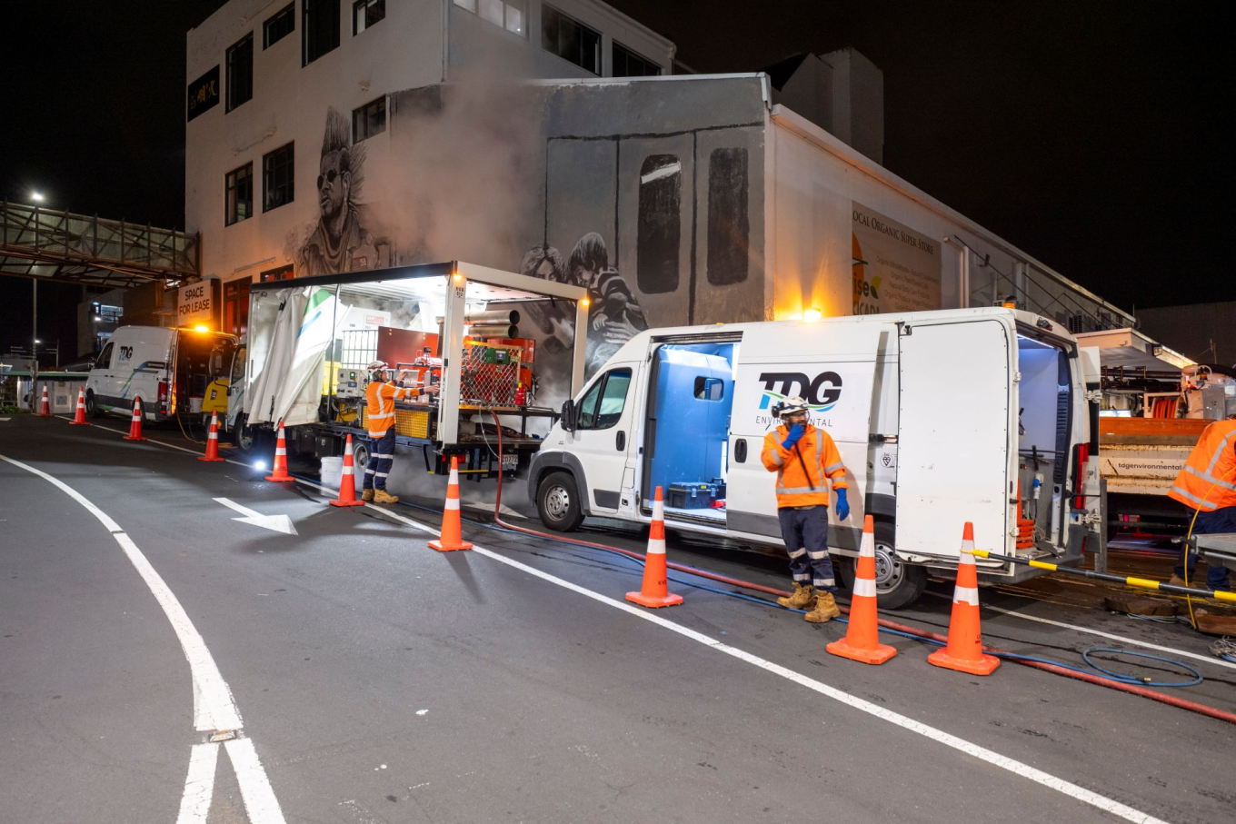 Watercare worker van.