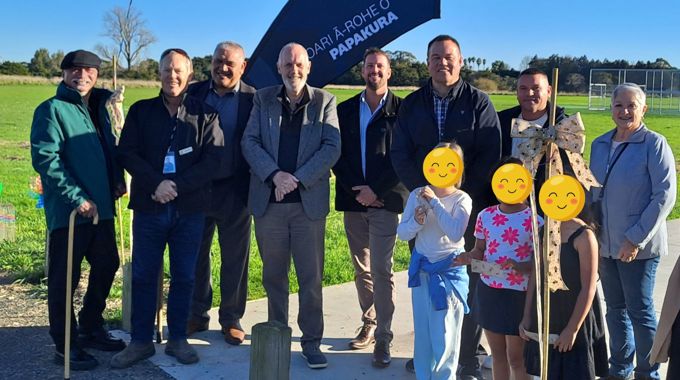 Local community at a park in Papakura