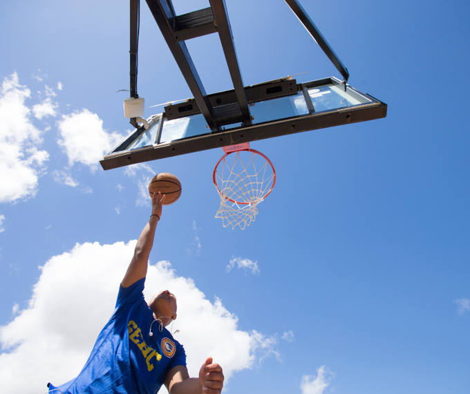 Person playing basketball