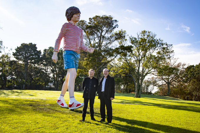 Boy walking arrives in Potters Park (1)